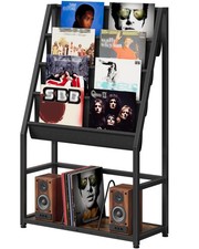 5-Tier Record Player Stand with Oxford Fabric Slots, Vinyl Record Storage Hol...