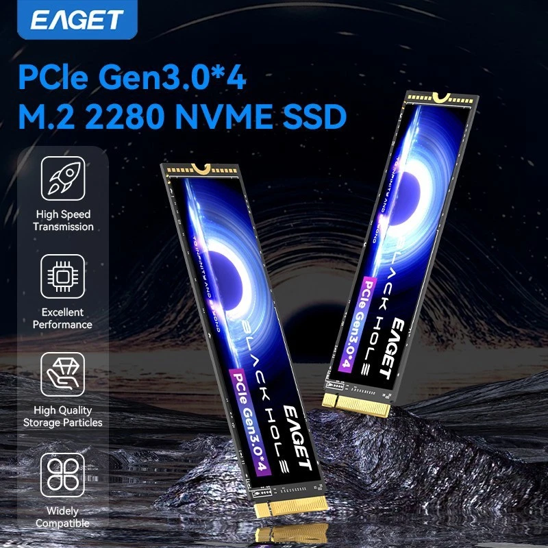 EAGET PCle Gen3.0x4 M.2 2280 NVME SSD 3500MB/s Internal SSD Solid State Drive - Image 2 of 4