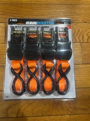 Haul-Master 1  x 15  Ratcheting Tie-Down Straps 400 lb 4-Pack New