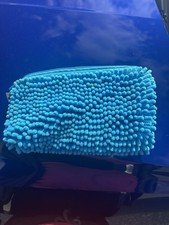 Yoobi Aqua Blue Microfiber Makeup/Pencil Top Zip 6"x10" Pouch NWOT