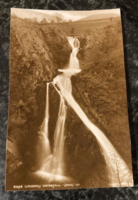 alte unbenutzte Postkarte - Llanberis Wasserfall
