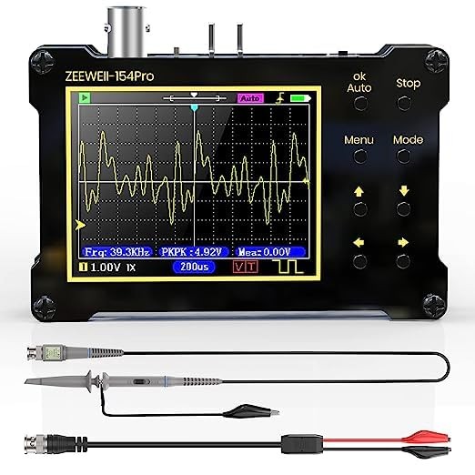 Mini handheld digital oscilloscope, persistence, PWM, 14 types measurement,