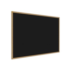 Pemberly Row Wood 2' x 3' Oak Rubber Bulletin Board in Black