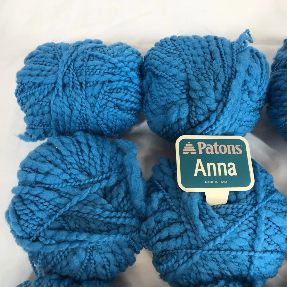Patons Anna 97% Lana Hilo 50g 54 Yardas Azul Mar Hecho en Italia Tejer Crochet Foto 2 de 4