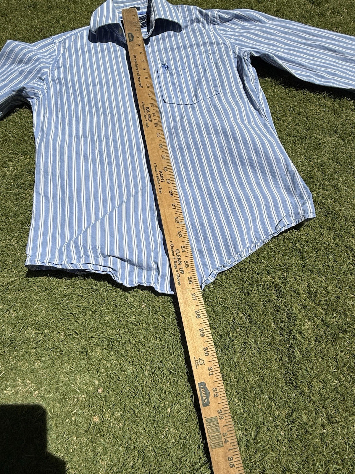 Abercrombie & Fitch Y2K Button Up Shirt Long Sleeve Mens Small Muscle Blue Strip