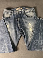Mens Guess Jeans 34 X 30 Blue Dark Wash Denim Regular Tapered
