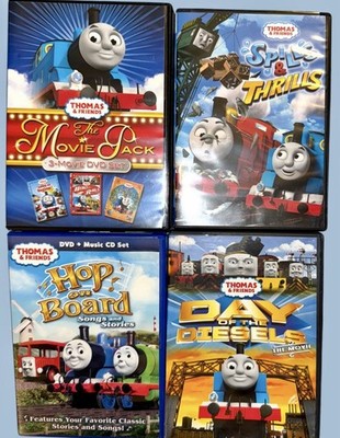 Thomas & Friends DVD Movie Lot Plus Music CD, 6 Movies 4 Cases Hop On Board
