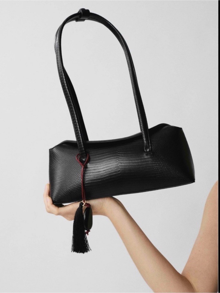 Freja x Heaven Mayhem Chrystie Black lizard bag