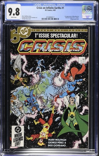 CRISIS ON INFINITE EARTHS #1 (DC Comics, 1985) CGC Graded 9.8 White Pages