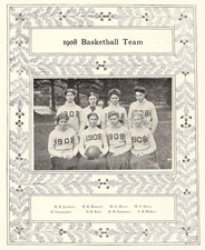 1905 Vassar College Vassarion Original Page 1908 Basketball Team Group Photo