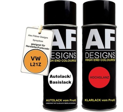 Spraydose für VW / Volkswagen Tibetorange L21Z Basislack Klarlack Sprühdose 400m