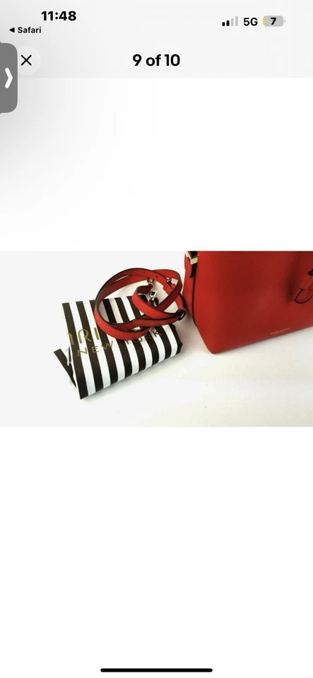 BOLSO DE MANO HENRI BENDEL CUERO ROJO VERDADERO CUBO ÚNICO Foto 3 de 4