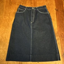 Gitano Womens Dark Wash Denim Skirt Size 8/9 Back Slit