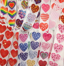 30 Heart Stickers/Various Styles/Scrapbooking/Crafts/Valentines/Journal/1 inch