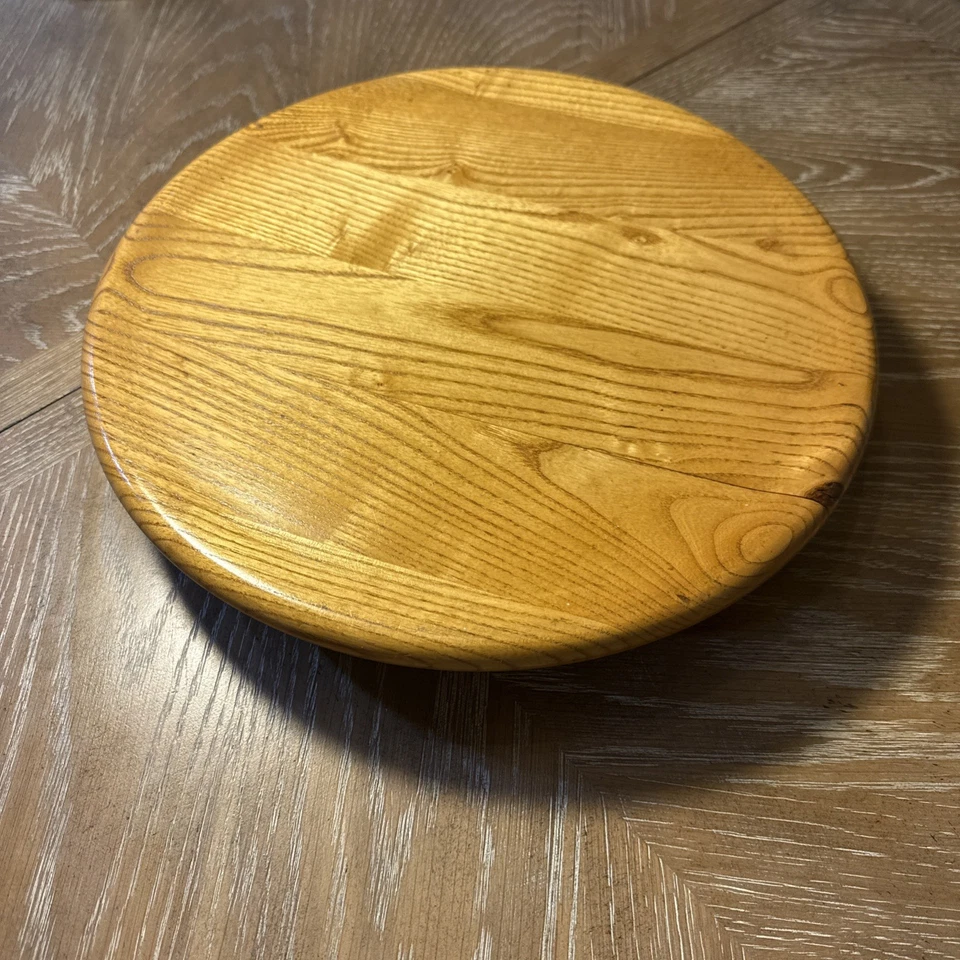 Mesa giratoria de madera maciza Lazy Susan para cocina comedor ahorro de espacio 13,5 natural Foto 2 de 4