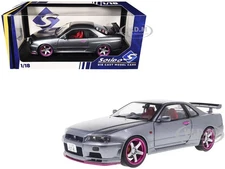 1999 NISSAN SKYLINE GT-R (R34) RHD SILVER 1/18 DIECAST MODEL BY SOLIDO S1804310