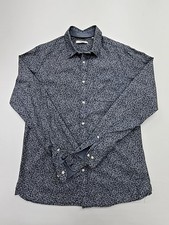 Jack Jones Men's Navy Floral Print Long Sleeve Shirt L EU