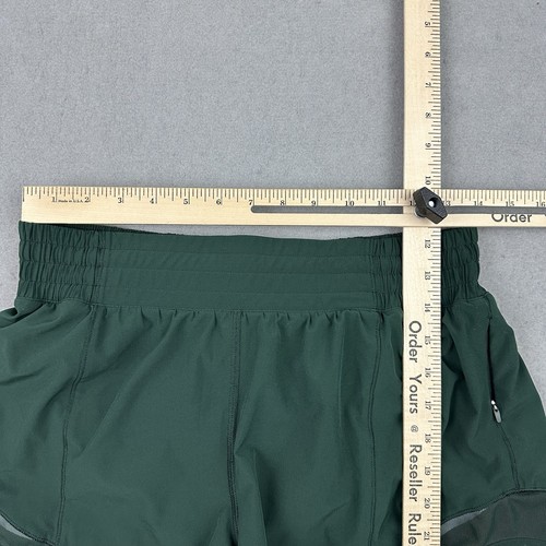 Lululemon Shorts Damen 10 Dark Forest Hotty heißes Lauffutter hoher Bund Tasche - Bild 6 von 10