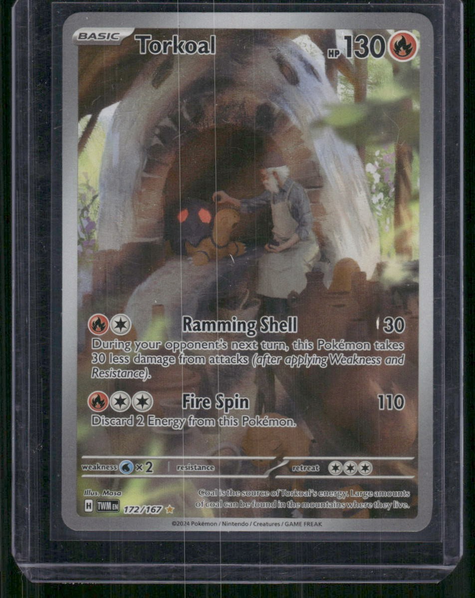 Pokémon Torkoal 172/167 Twilight Masquerade Illustration Rare Full Art Holo