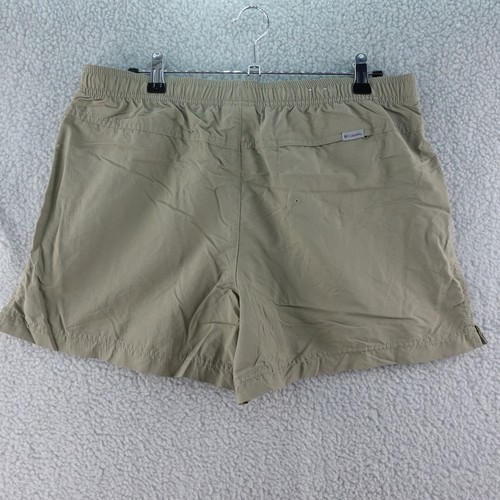 Columbia Mens L Outdoor Shorts Beige Nylon Blend Elastic Waist Casual Hiking - Picture 2 of 6