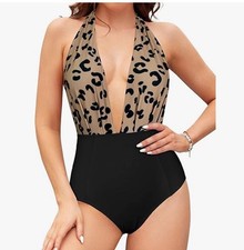 Shekini Women's High Cut Low Back Swimsuit  Swimming Costume BNWT Size XXL