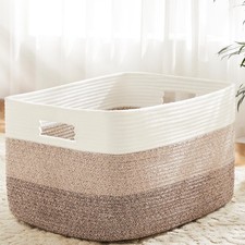 Blanket Basket,Rectangle Woven Baskets for Storage,100L Laundry Basket for De...