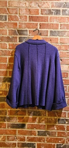 Coldwater Creek Medium lila Wollmischung Pullover Jacke Knopfleiste, Nahtdetail - Bild 7 von 7