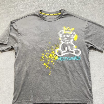 SmileyWorld Graphic T-Shirt Dark Gray Bear Crown Paint Splash Streetwear Tee