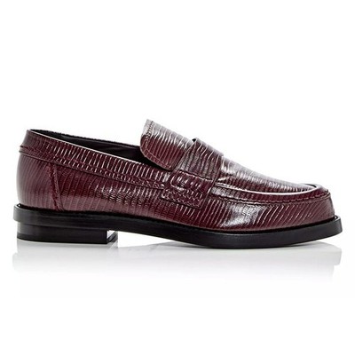 Alexander McQueen Men's Croc Embossed Apron Toe Loafers Size 45 (MSRP $990)