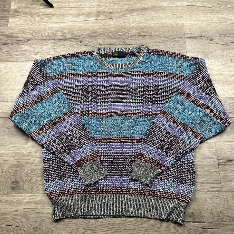 Vintage Colours by Alexander Julian Sweater Mens XL Geometric Pullover 90s COSBY - Image 3 of 4