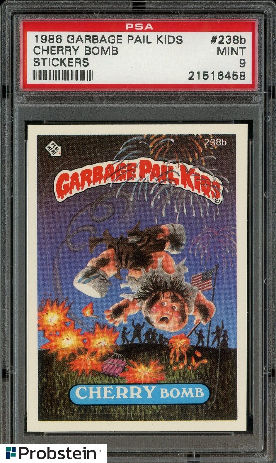 1986 Topps Garbage Pail Kids GPK Stickers #238b Cherry Bomb PSA 9 MINT