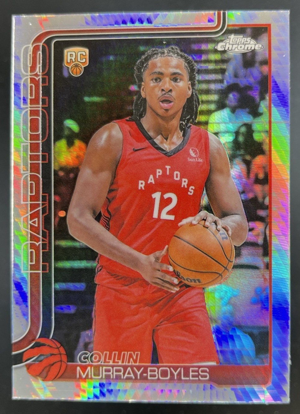 2025-26 Topps Chrome Collin Murray-Boyles RC Prism Refractor Raptors #259