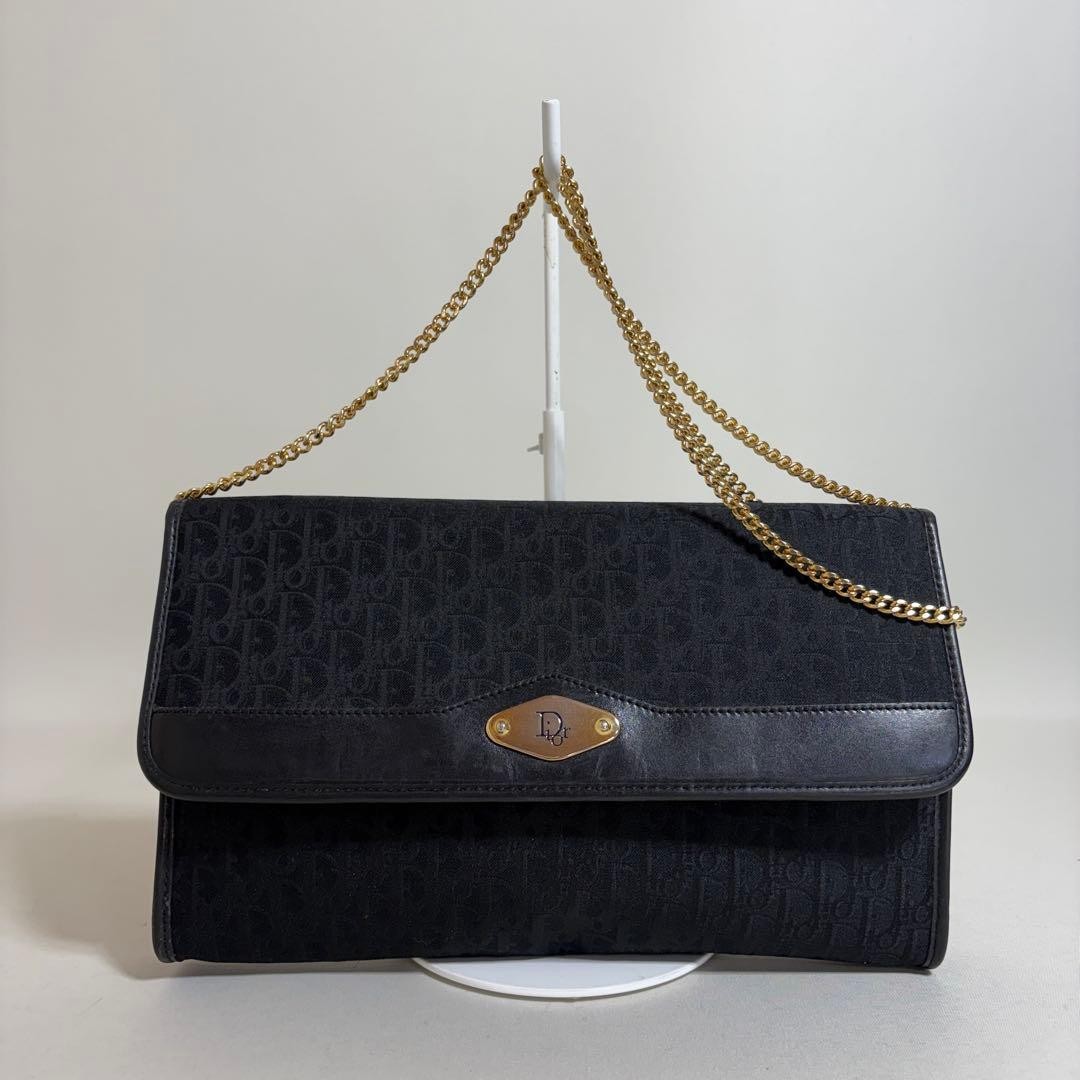 Christian Dior Shoulder Bag Canvas Genuine Leather Black Trotter Authentic thumbnail 19