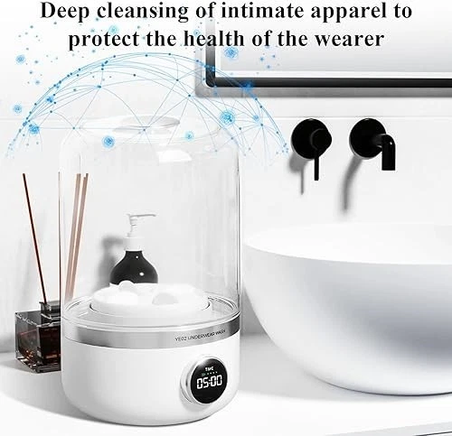 Portable Mini Washing Machine Cordless 4000mAh Collapsible Washer Travel Baby - Image 2 of 4