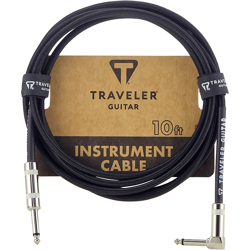 Traveler Guitar Braided Straight to Angle Instrument Cable 10 ft Black 3890₽