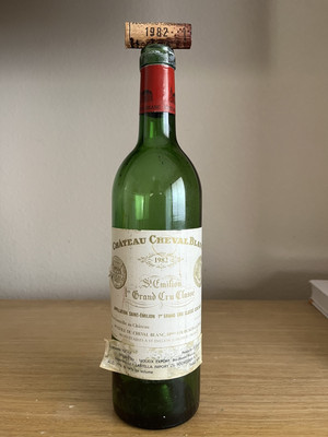 Chateau Cheval Blanc, St. Emilion 1er Grand Cru 1982, bottle w/ cork (Empty)