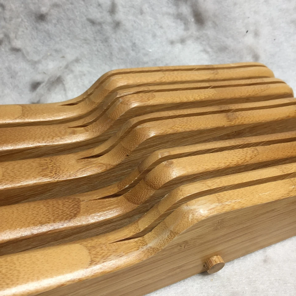 Bloque de cuchillos organizador de cocina con cajón o encimera de bambú 5 ranuras Foto 3 de 4