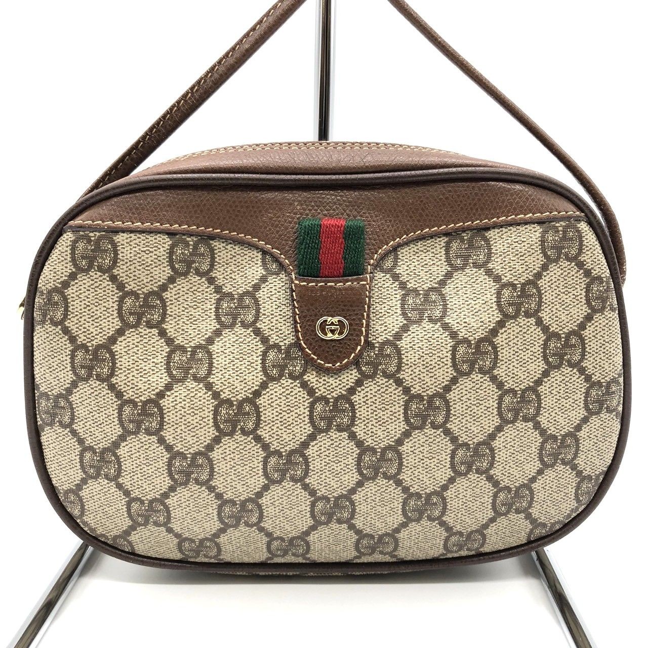 GUCCI Old Gucci 007 754 6112 Shoulder Bag GG Canvas Leather Brown Sherry Japan