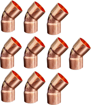 #ad Plumbing 1 2quot; C X C Copper 45 Degree ElbowLf Short Turn Pressure Copper Fittin $26.99