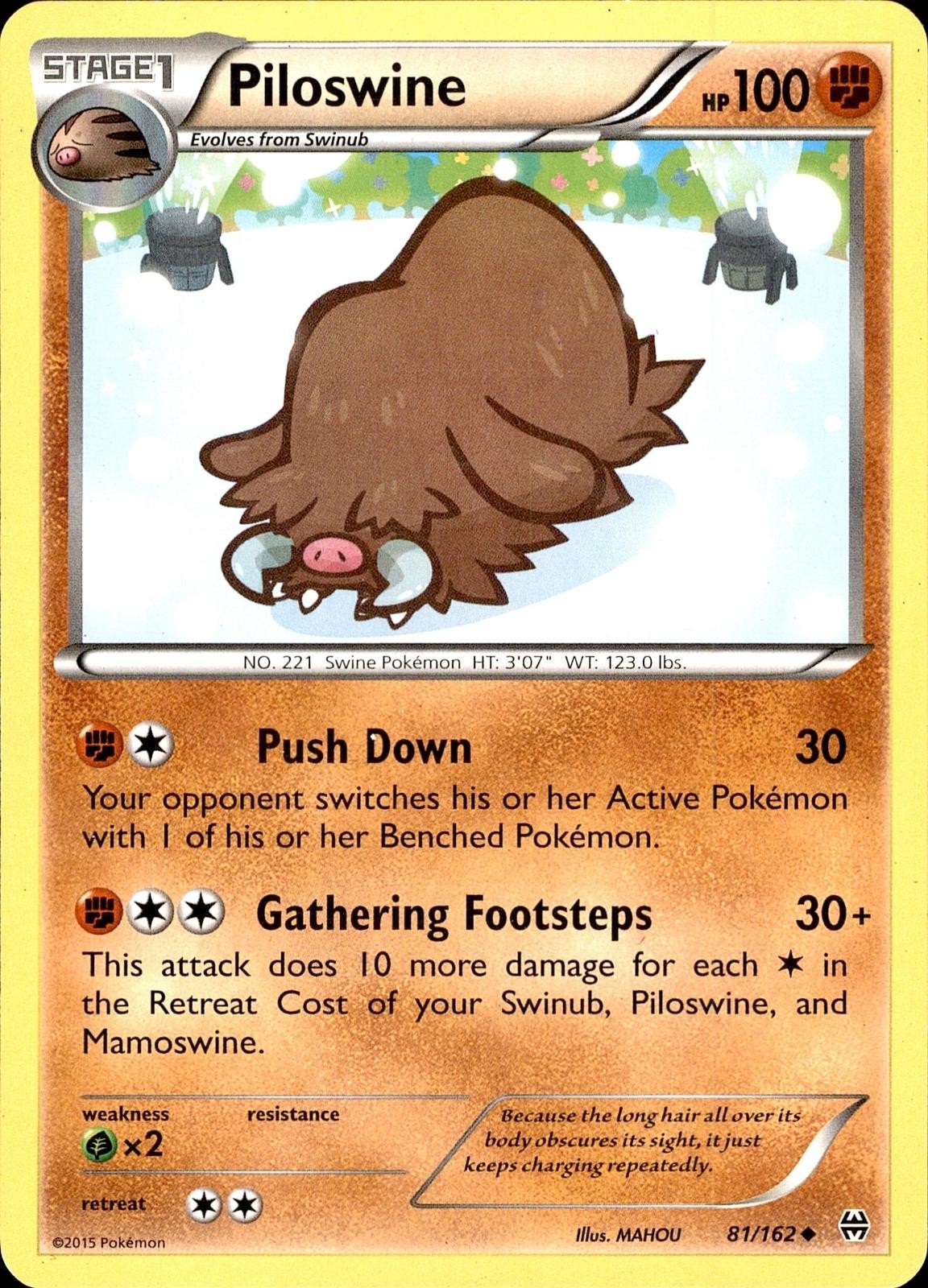 POKEMON PILOSWINE 81/162 BREAKTHROUGH UNCOMMON HP