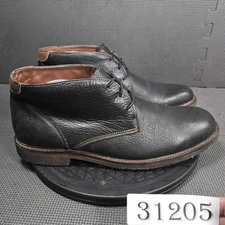 Johnston & Murphy Boots Mens Size 11 Black Leather Chukka Desert Sheepskin Lined