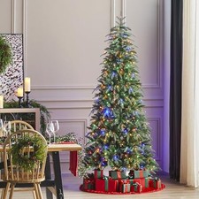 7.5ft Pre-lit Slim Tree with 400 Dual-Color LEDs & 9 Functions, Remote Control
