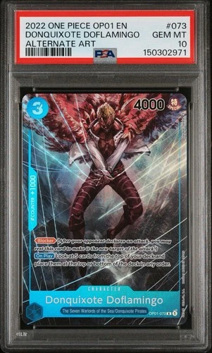 2022 ONE PIECE OP01-ROMANCE DAWN DONQUIXOTE DOFLAMINGO #073 ALT ART PSA 10 💎
