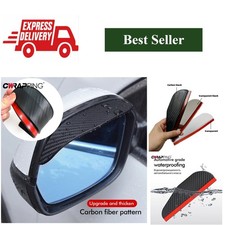 Car Rearview Mirror Rain Visor Covers Carbon Fiber Clear View