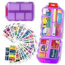iouwei Large Pill Organizer with Medicine Labels - 7 Day Travel Daily Contain...