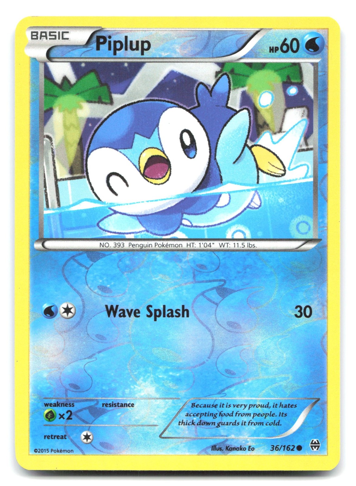 Piplup 36/162 Reverse Holofoil Common XY - BREAKthrough