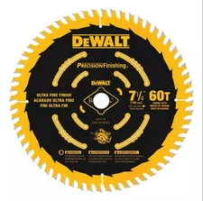 DeWALT DW3196 7-1/4" Carbide Circular Saw Blade 60T Precision Finishing