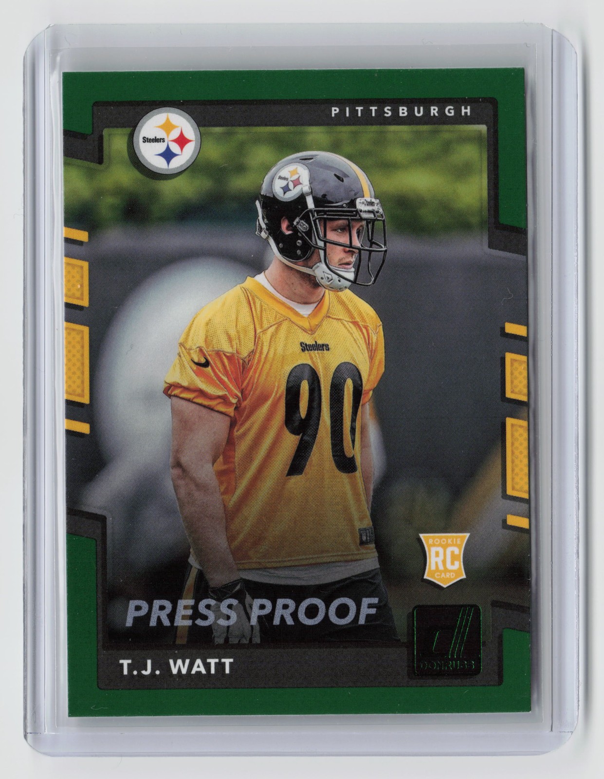 2017 Donruss #372 T.J. Watt Press Proof Green