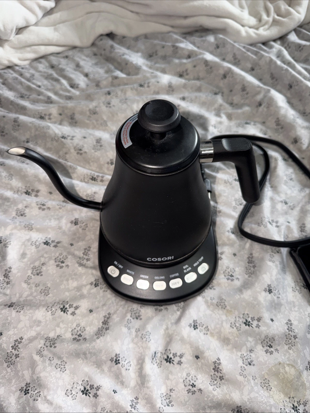 COSORI Electric Gooseneck Kettle Black with 5 Temperature Control Presets & Hold