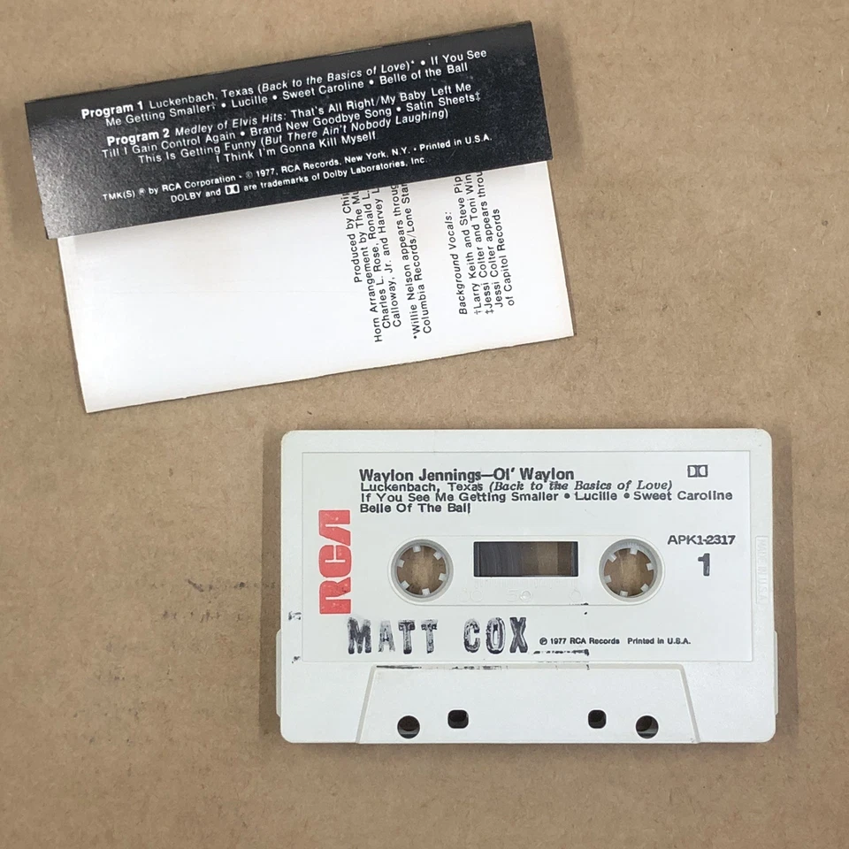 WAYLON JENNINGS Cassette Tape 70s Rock Country OL WAYLON SINCE MY BABY LEFT ME Foto 2 de 4